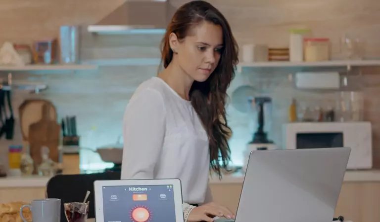 woman working on laptop