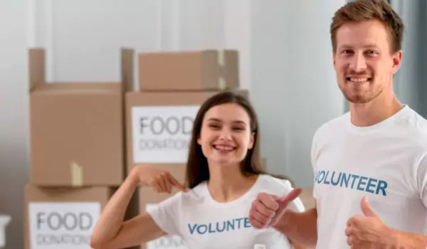 volunteers during a social cause