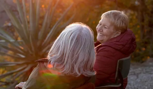 retired women enjoying the moment